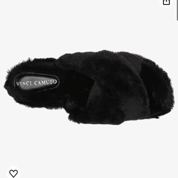 Vince Camuto Kortendie Black Faux Fur Slip On Slide Slippers Size 9M - Picture 2 of 12